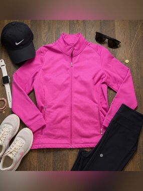 Nike Women’s Bright Pink Dri-FIT Full Zip Running Track Jacket